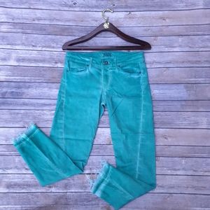Rich & Skinny dyed green frayed hem skinny jeans
